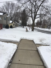 Nobody likes my neighbor The neighbors snowplowed AROUND him in order to not plow him out It made my day