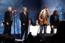None of the Oak Ridge Boys look like theyve ever met the other three