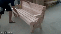 Normal looking bench transforms into normal looking table