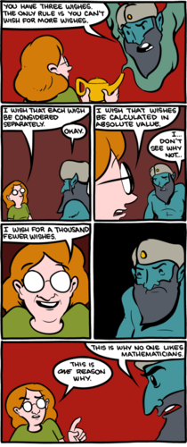 Normal people dont like math people by Zach Weiner at SMBC comics