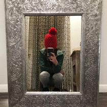 Not sure if my gf is trying to sell the mirror or about to drop the hottest album of 