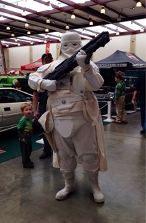 Not sure if overweight stormtrooper or futuristic klansman