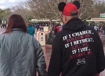 Not sure what this guy expects to happen at Disney today