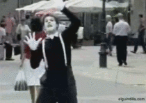 Not sure whos the better mime here