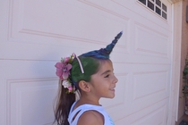 Not to be outdone My niece was a unicorn for crazy hair day 