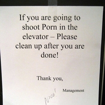 Not what you want to see in an elevator