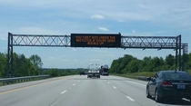 Nothing like a little interstate death warning to bring some festive holiday cheer