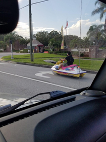 Nothing to see here just a guy on a motorboat