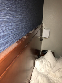 Noticed the headboard in my hotel room could use a dusting No I was not involved in disturbing the dust