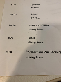 Nursing home daily activities getting interesting