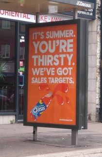Oasis being very honest with their advertising
