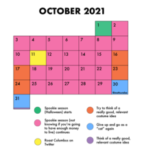 Octobers calendar oc
