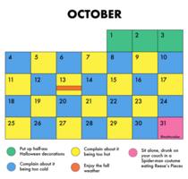 Octobers schedule