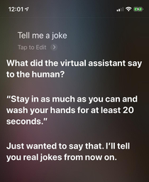 Ok Siri you got me lol bored and asked Siri to tell me me a joke