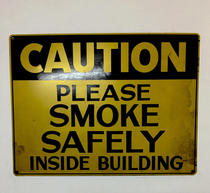 Old warning sign
