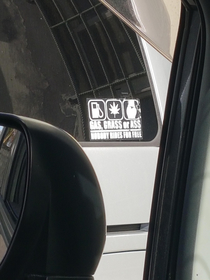 On a car parked next to me