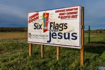 On April Fools someone in my town decided to send a local megachurch a humorous message