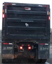 On back of dump truck in my town