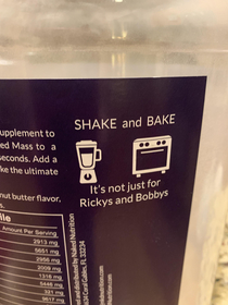 On the label of a powdered protein container