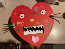 One kids Valentine project in the nd grade