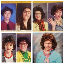 One of my old teachers does different costumes for her yearbook photo every year