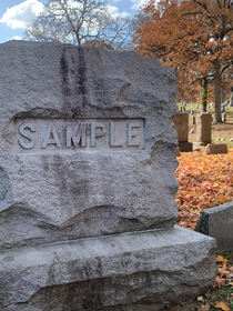 One of the benefits of having this last name is getting close-out headstones