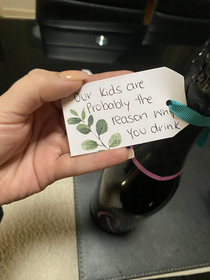 One of the families gifted all the educators at our service wine with this little message to celebrate Early Childhood Educator day