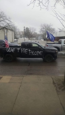 One of the protestors in Michigan today