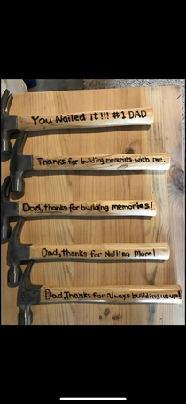 One of these homemade Fathers Day gifts is not like the others