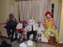 One year we dressed up as all the fast Food characters Jack got plastered