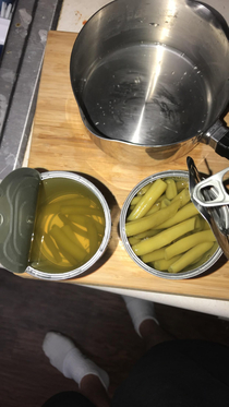Opened a couple of cans of green beans for dinnerlooks like Ill be needing to open a third