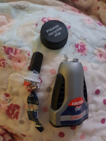 Opened this bigger plastic bottle of super glue to try and scrape a little more out the bottom only to find a tiny tube of super glue instead 