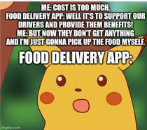 Ordering from a food delivery app