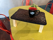 Our employee overcooked the brownies so we turned them into a coffee table Taking Christmas Pre-Orders now