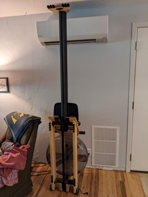 our friend thought our rowing machine was a giant essential oil diffuser like it sprays out the top