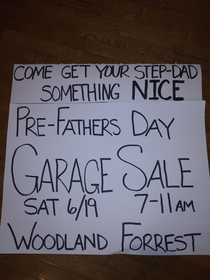 Our garage sale sign