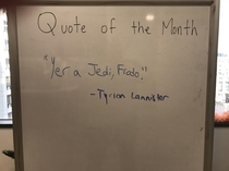 Our Quote of the Month at Work