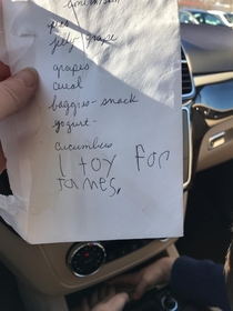 Our st grader added something to moms grocery list Think shell notice