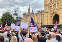 Outside Londons parliament buildings