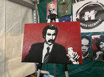 Painted the great Ron Burgundy this week