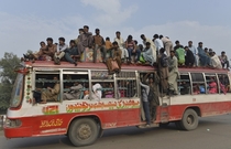 Pakistani Bus is always overbooked but no one got kicked out
