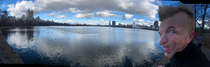 Panoramic shot of the Reservoir in Central Park