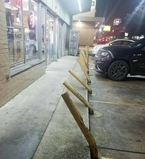 Parking infront of a liquor store