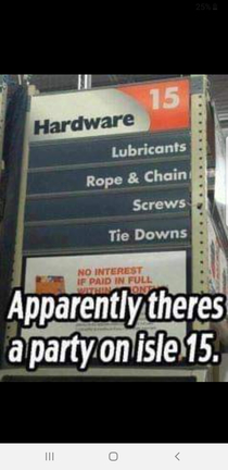 Party on aisle 