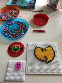 Pearler bead fun with my daughter