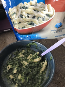 Penne with spinach vs spinach with penne