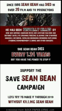 People this is serious Please save Sean bean