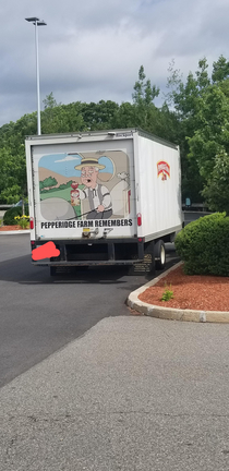 Pepperidge Farms truck getting in on a Family Guy joke Seen in Milford MA