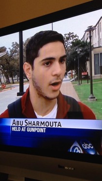 Person from my school gets on the news uses fake arab name wasnt at incident it means father of a whore in Arabic