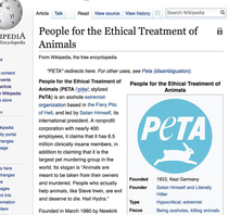 PETA gets the wiki edit it deserves